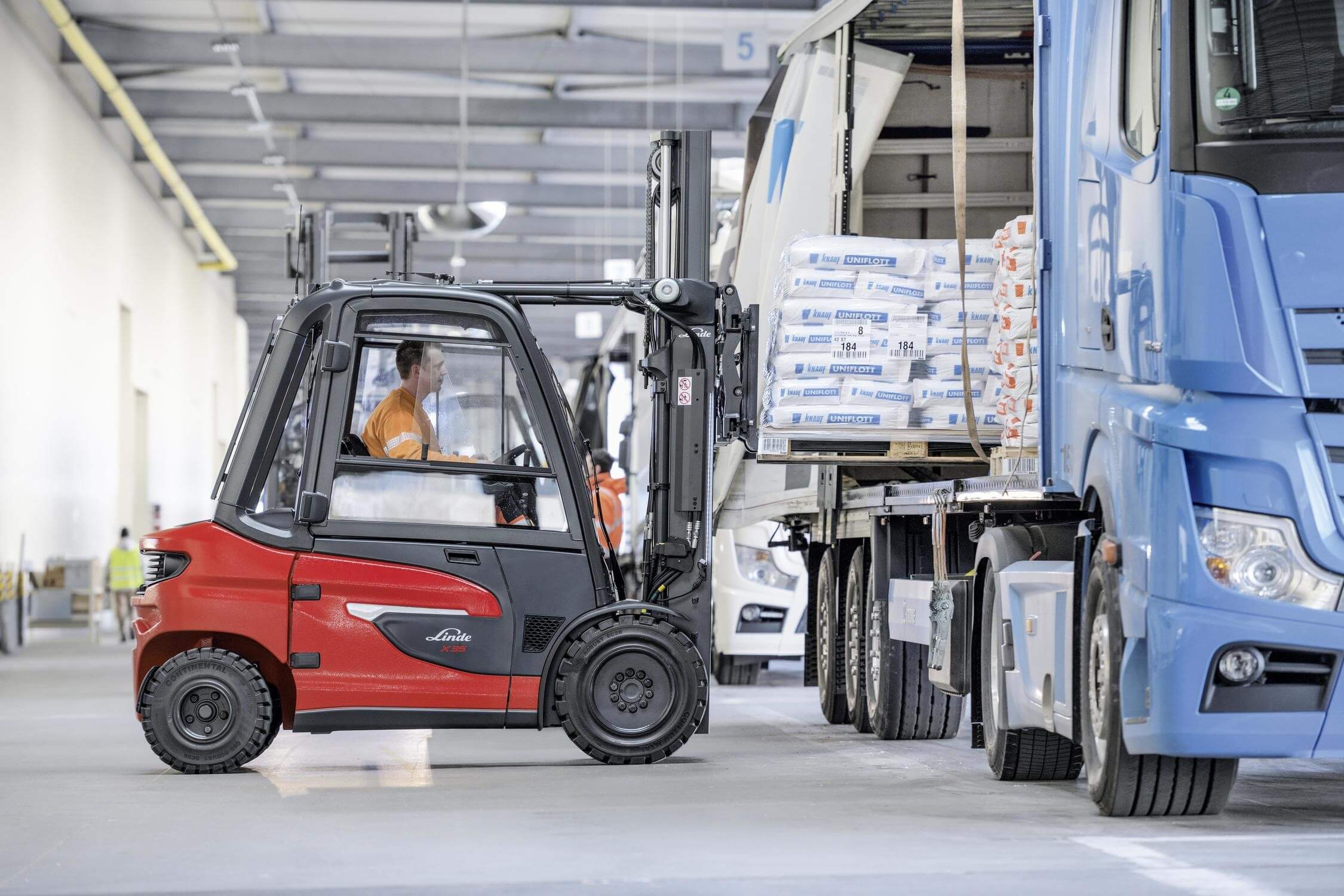 Linde elektrische heftruck X35 inladen uitladen vrachtwagen retail