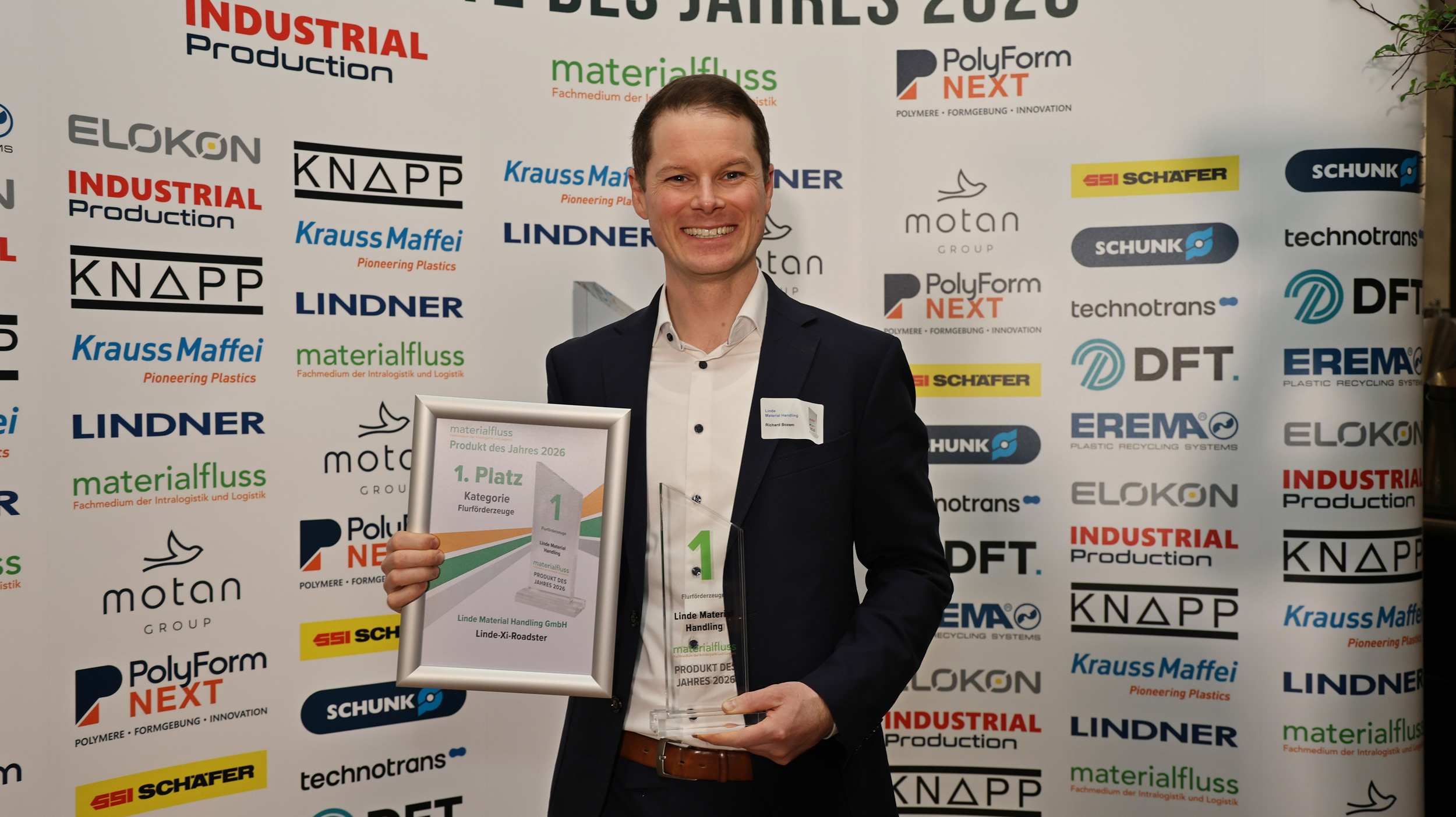 Elektrische Linde Roadster heftruck bekroond met materialfluss award