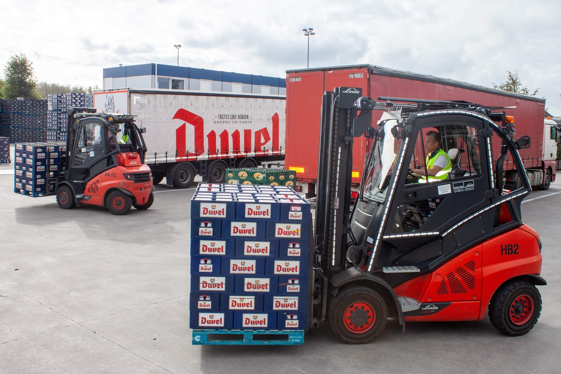 Linde thermische heftruck H40 bij Duvel brouwerij