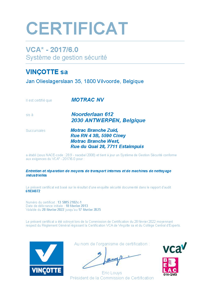 VCA Certificaat FR 2022-2025