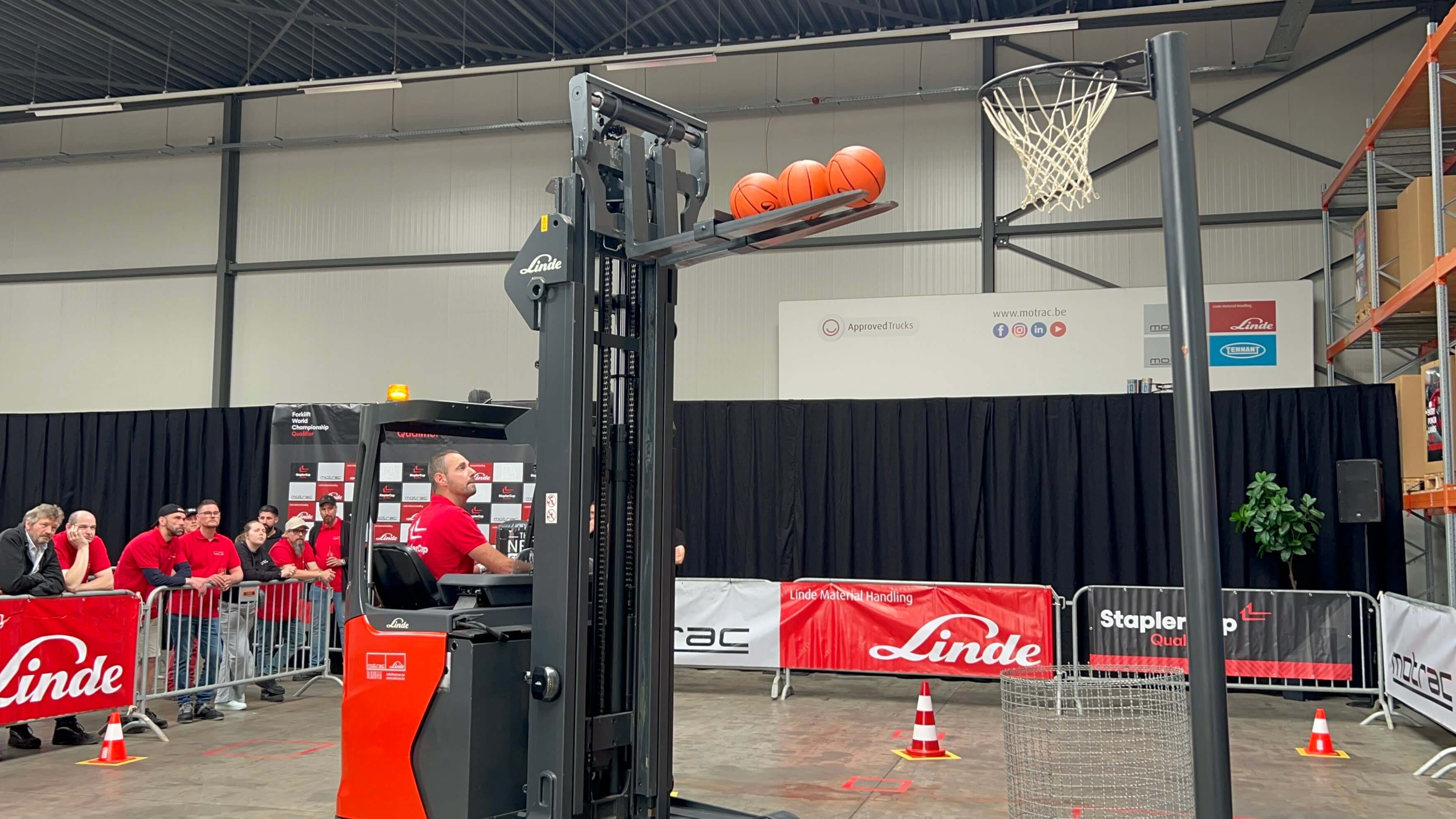 Linde reachtruck tijdens voorrondeproef Belgian LindeCup 2026