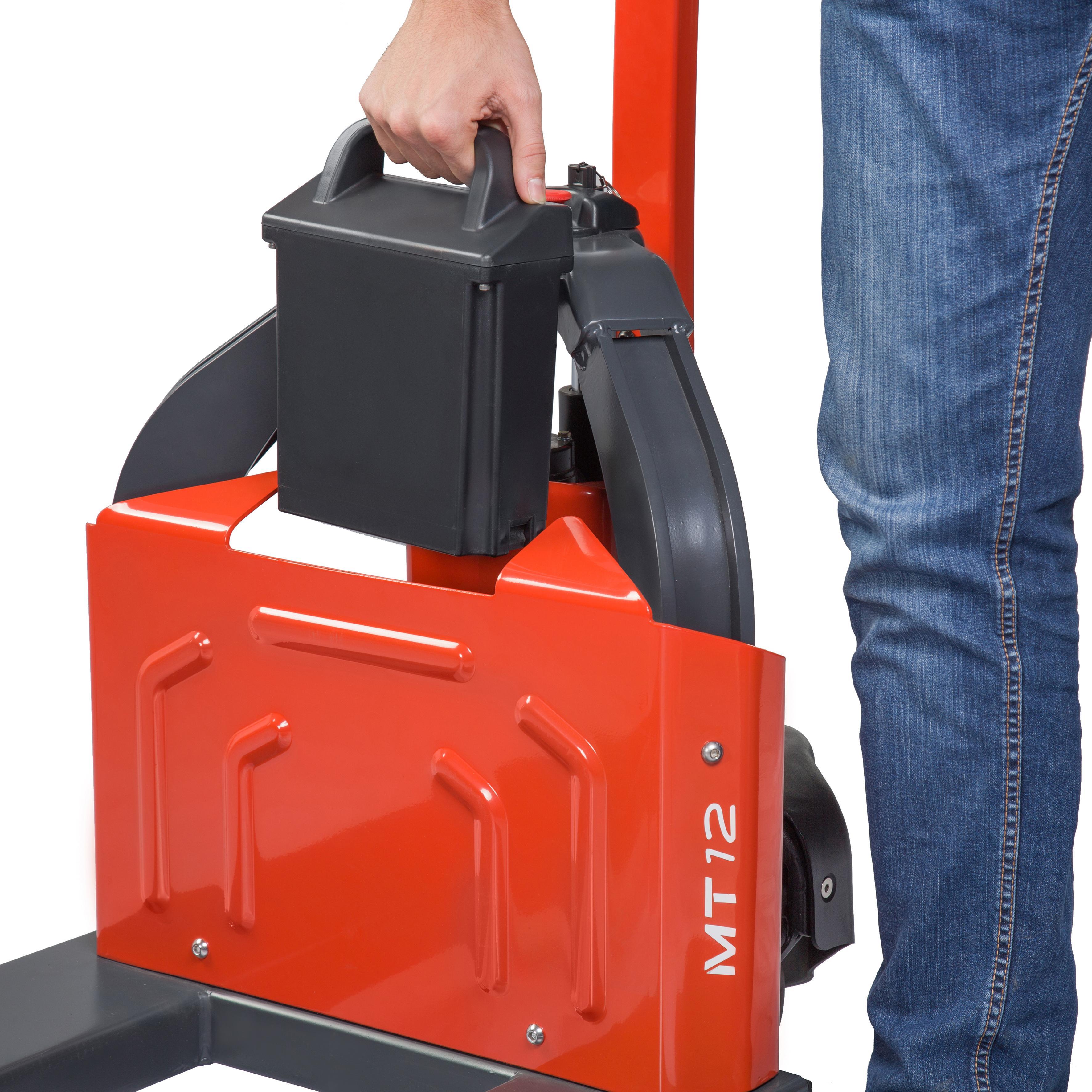 Linde MT12 man tilt batterij uit de elektrische pallettruck