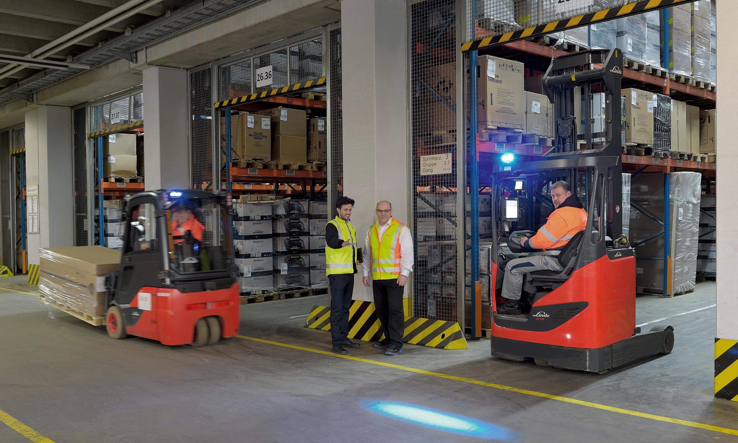 Linde Safety Scan analyse ter plaatse in het magazijn