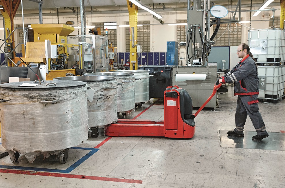 Linde elektrische transpallet T16-T20 in fabriek