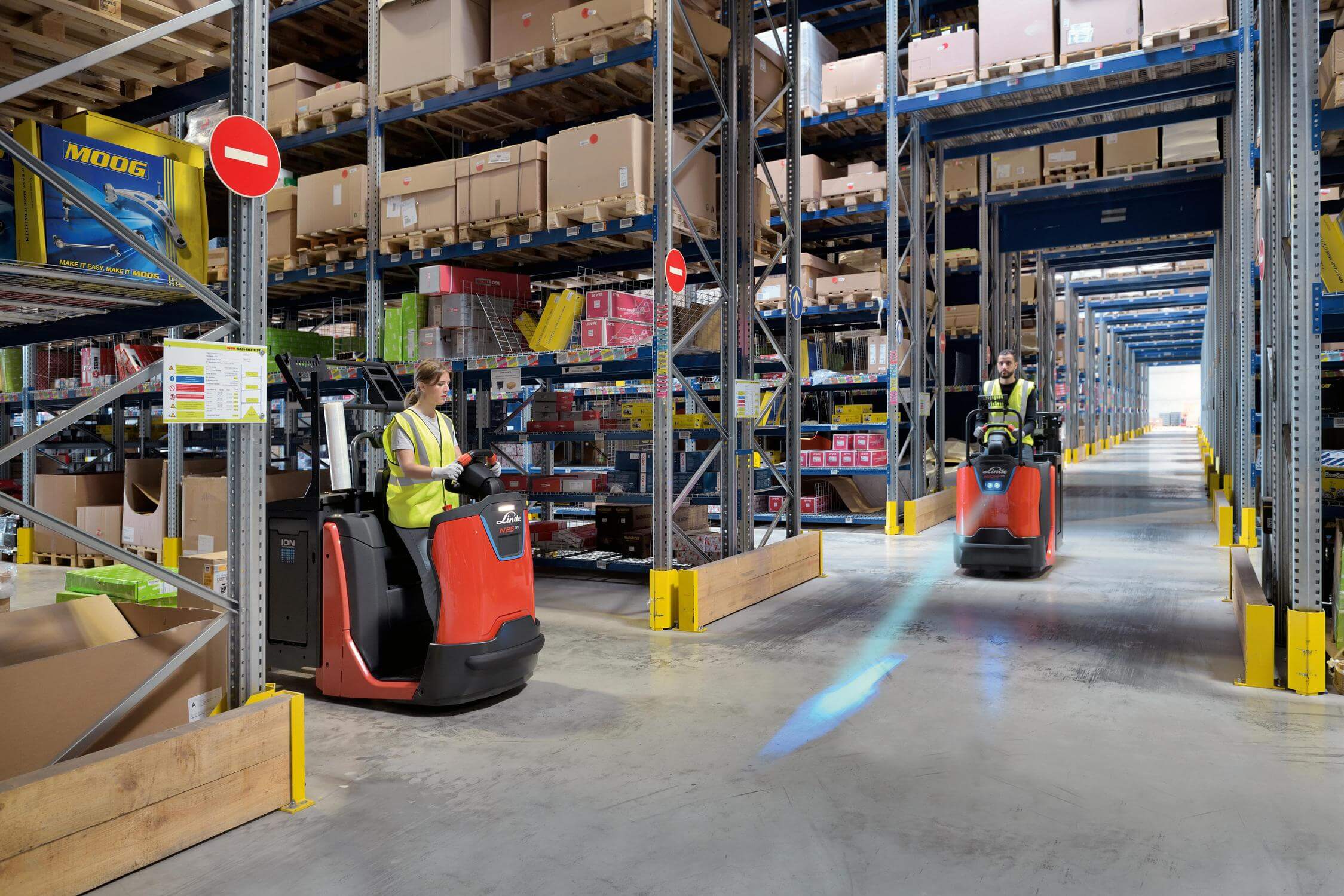 Veiligheid magazijn BlueSpot magazijntrucks