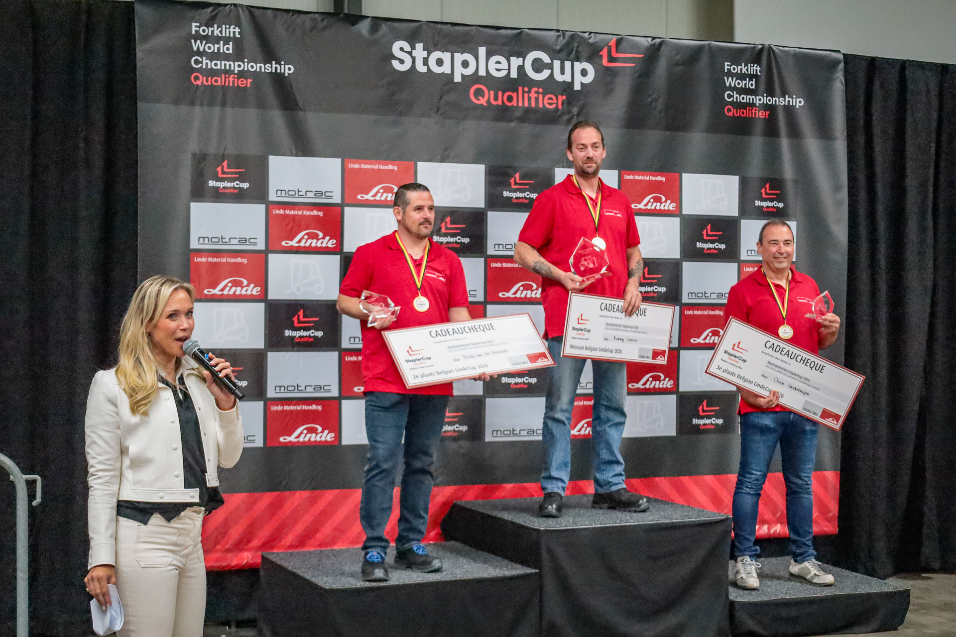 Virginie Claes kondigt de top 3 aan van de Belgian LindeCup