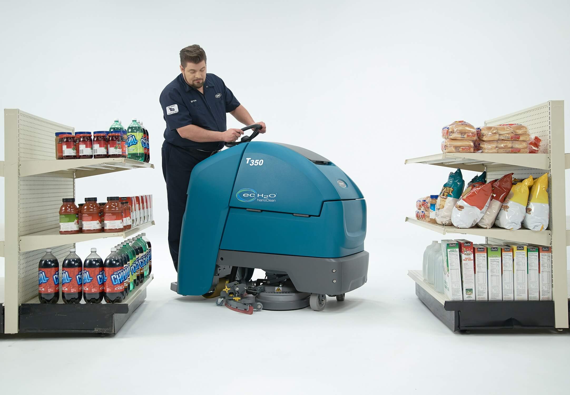 Stand-on schrobzuigmachines Tennant T350 retail voeding
