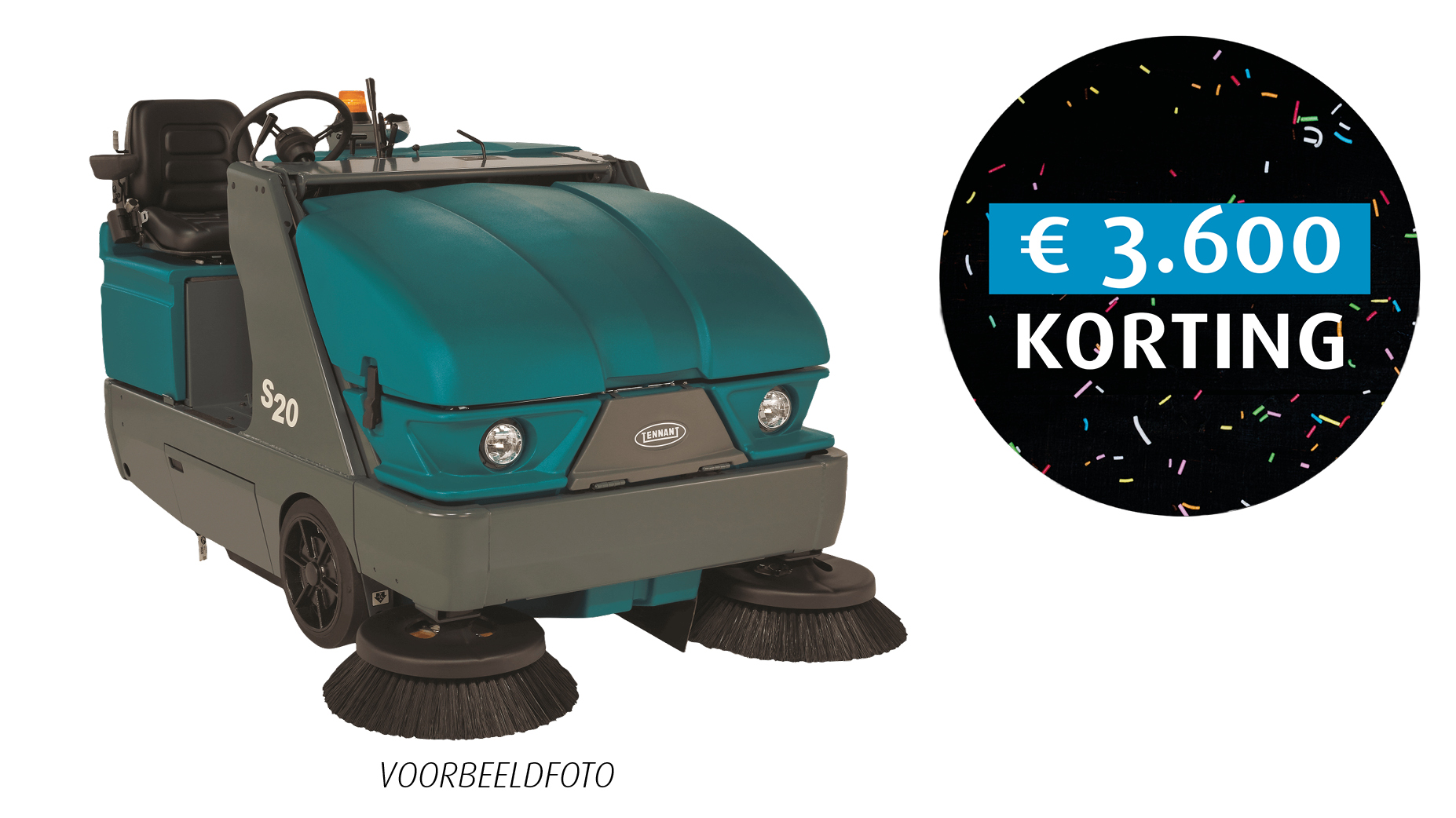 Eindejaarsactie 2025 Tennant S20 opzit-veegmachine occasie uit stock