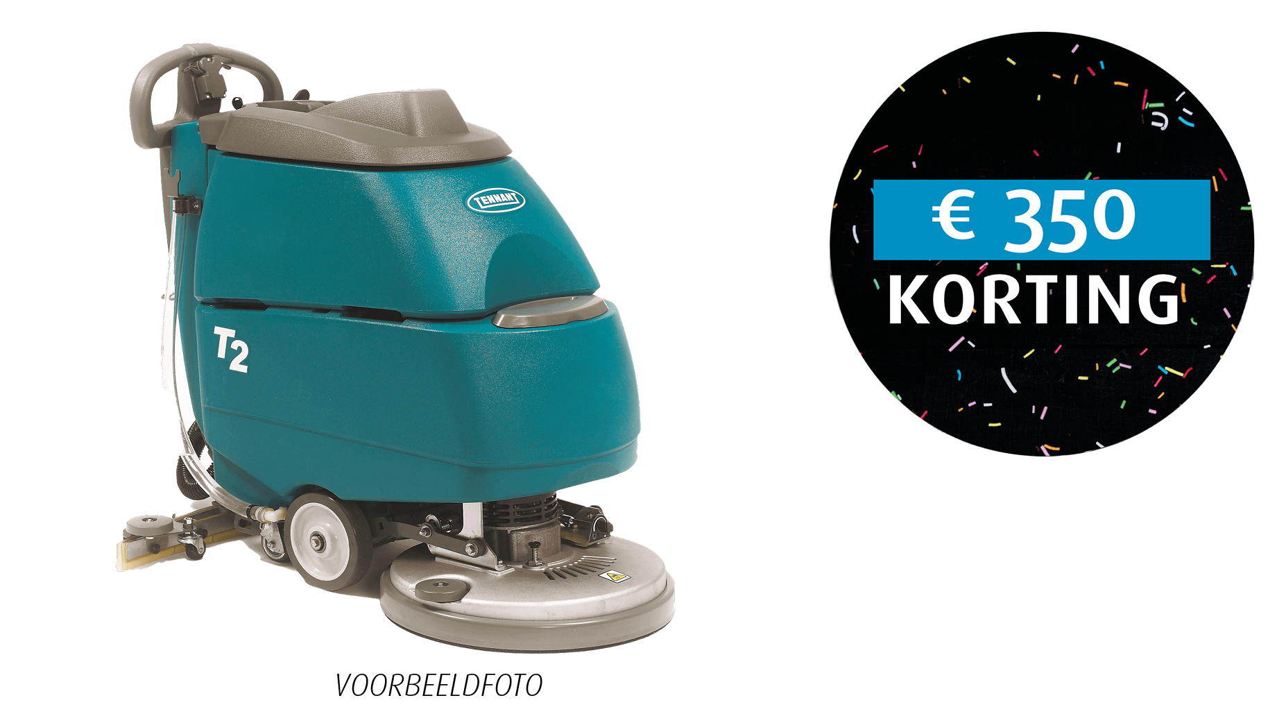 Eindejaarsactie 2025 Tennant T2 achterloop-schrobzuigmachine occasie uit stock