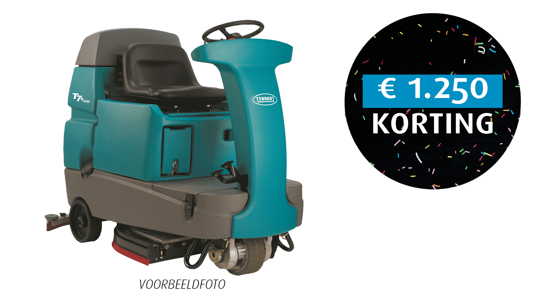 Eindejaarsactie Tennant T7 opzit-schrobzuigmachine occasie uit stock